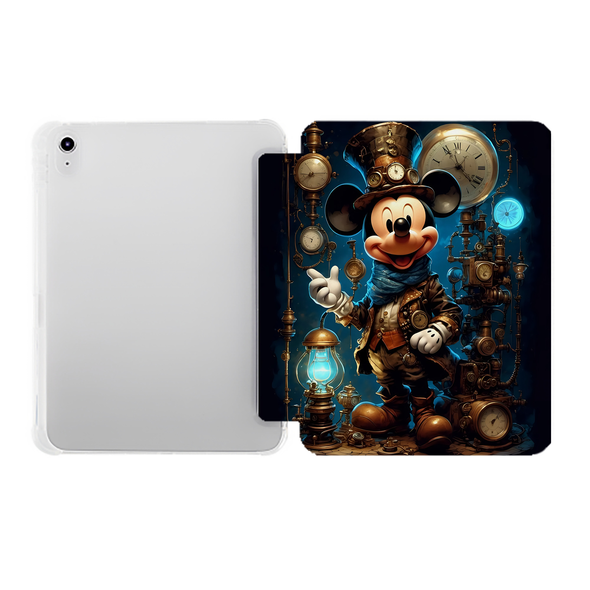 （画像用） ミッキーマウス Mickey Mouse IPad ケース ペン収納付き 三つ折りスタンド PUレザー×シリコン 対応機種9.5/10.5/10.9インチ